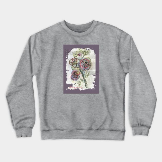 Steampunk flower Crewneck Sweatshirt by pef